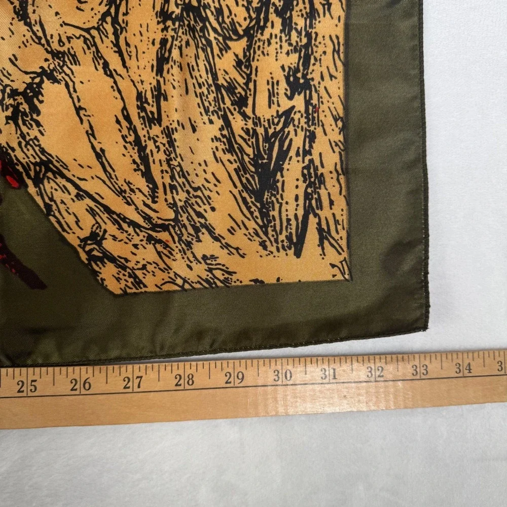 Picasso Cubist Portrait Art Print Olive Green Red Square Scarf 33